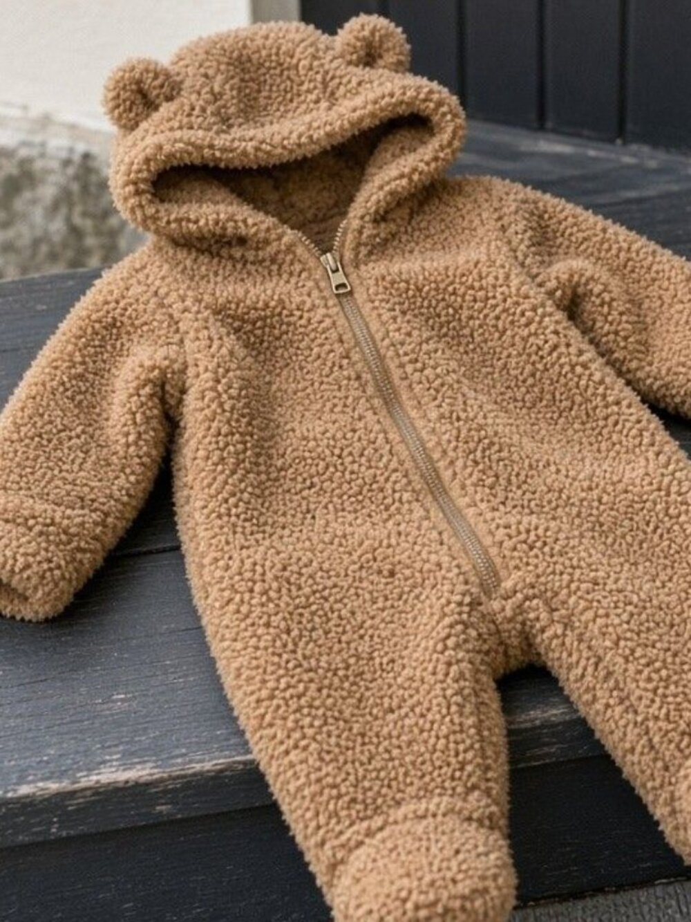 Little Me Brown Winter Bodysuit